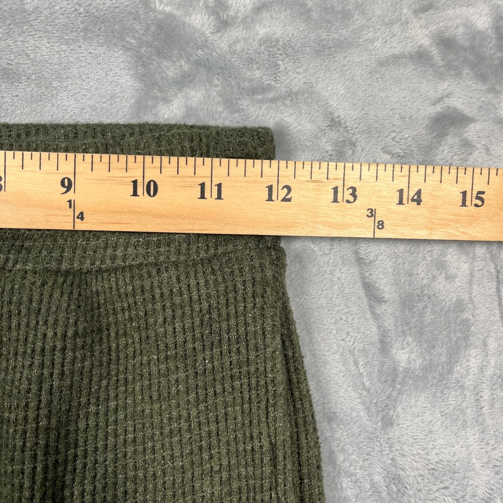 American Eagle Flare Pants Womens Olive Green Waffle Knit High Rise Lounge XS - Picture 11 of 13